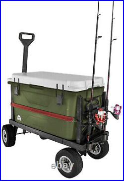 Fishing Cart, Mighty Max Fishing Cart for Cooler Caddy & Fishing Poles (Black)