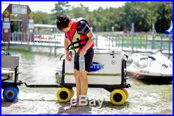 Fishing Cart, Mighty Max Fishing Cart for Cooler Caddy & Fishing Poles (Yellow)
