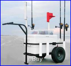 Fishing Cart Pier Beach Surf Rod Reel Cooler Holder Rack Wheels Gear Carrier