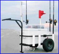 Fishing Cart Pier Beach Surf Rod Reel Cooler Holder Rack Wheels Gear Carrier New