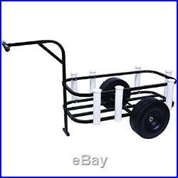 Fishing Cart Wagon Pier Beach Surf with Plastic Wheels Rod Holders Cooler Rack