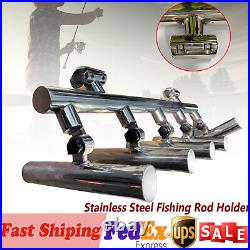 Fishing Console Boat T Top Rocket Launcher Stainless Steel 2Clamp 5 Rod Holder