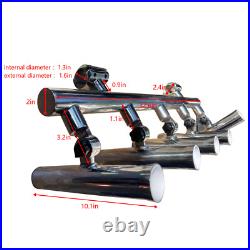 Fishing Console Boat T Top Rocket Launcher Stainless Steel 2Clamp 5 Rod Holder
