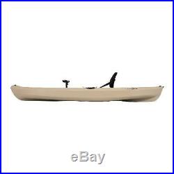 Fishing Kayak 10 ft Beige Angler with Paddle Deep Hull Rod Holders