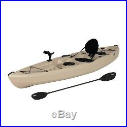 Fishing Kayak With Paddle Adjustable Rod Holder Padded Seat Back Shock Cords 275lb