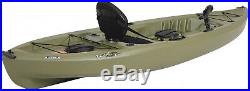Fishing Kayak with Paddle Angler Olive Green Sit-On Lake Ocean Pond Rod Holder 10