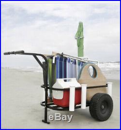 Fishing Pier Beach Surf Rod Reel Cooler Holder Rack Wheels Gear Carrier Cart
