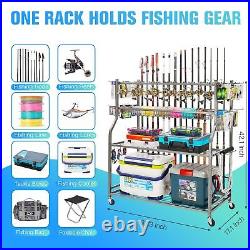 Fishing Pole Holders Rod for Garage for Tackle Box Reel Storage Premium for Gear