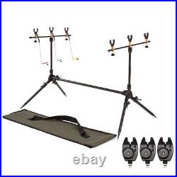 Fishing Pole Pod Stand Adjustable Retractable Rod Holder Tackle Alarms Aluminum