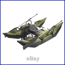 Fishing Pontoon Boat Deluxe Inflatable 9ft Canoe Kayak With Rod Holders 22 Pockets