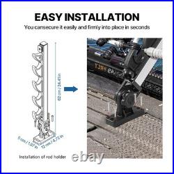 Fishing Rod Holder 180° Adjustable for Boat & Pontoon Secure 4 Storage