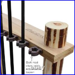 Fishing Rod Holder Corner Rack 12 Rods Organize Poles Easy Access Wood Stand New