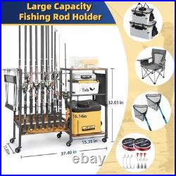 Fishing Rod Holder Fishing Gear Equipment Tackle Cart Fishing Pole Organizer