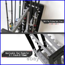 Fishing Rod Holder, Fishing Pole Holders for Garage, Rod Holder for 16 Rod and Ree