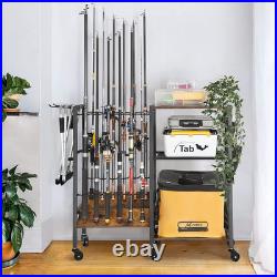 Fishing Rod Holder, Fishing Pole Holders with Tackle Cart, Equipment Organizers