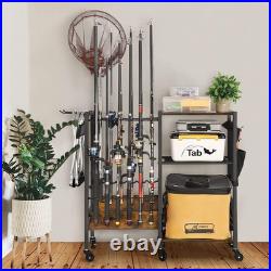Fishing Rod Holder, Fishing Pole Holders with Tackle Cart, Equipment Organizers