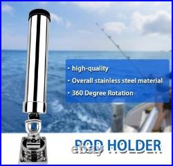 Fishing Rod Holder Set of 2 Marine Grade 316 Stainless Steel Adjustable