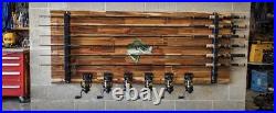 Fishing Rod Holder Wall Mount 6 Rod Storage Rack with Reel Organizer Heavy D