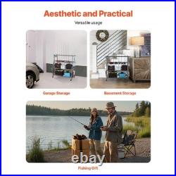 Fishing Rod Holder for 15-Rods, Mobile Fishing Pole Rack Cart with Wheels, Fish