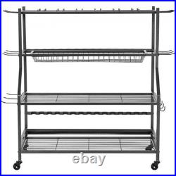 Fishing Rod Holder for 15-Rods, Mobile Fishing Pole Rack Cart with Wheels, Fish