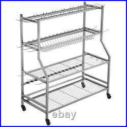 Fishing Rod Holder for 15-Rods, Mobile Fishing Pole Rack Cart with Wheels, Fish Fishing Rod Holder for 15-Rods, Mobile Fishing Pole Rack Cart with Wheels, Fish