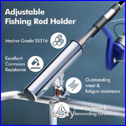 Fishing Rod Holder for Boat, Stainless Steel 316 Rail Mount Clamp Fishing Rod Ho