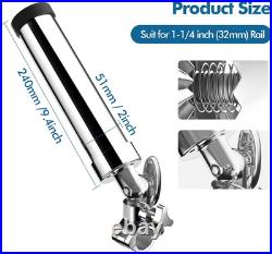 Fishing Rod Holder for Boat, Stainless Steel 316 Rail Mount Clamp Fishing Rod Ho
