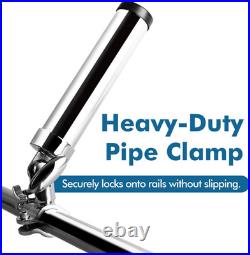 Fishing Rod Holder for Boat, Stainless Steel 316 Rail Mount Clamp Fishing Rod Ho