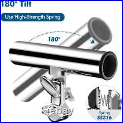 Fishing Rod Holder for Boat, Stainless Steel 316 Rail Mount Clamp Fishing Rod Ho