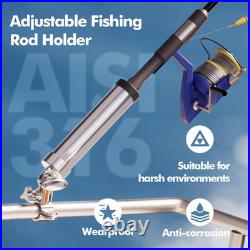 Fishing Rod Holder for Boat, Stainless Steel 316 Rail Mount Clamp Fishing Rod Ho
