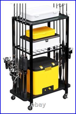 Fishing Rod Holder for Garage, Fishing Pole Rack Cart 10 Rod Fit All Fishing Rod Fishing Rod Holder for Garage, Fishing Pole Rack Cart 10 Rod Fit All Fishing Rod