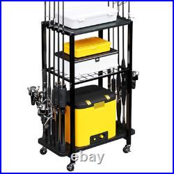 Fishing Rod Holder for Garage, Fishing Pole Rack Cart 10 Rod Fit All Fishing Rod Fishing Rod Holder for Garage, Fishing Pole Rack Cart 10 Rod Fit All Fishing Rod