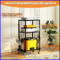 Fishing Rod Holder for Garage, Fishing Pole Rack Cart 10 Rod Fit All Fishing Rod Fishing Rod Holder for Garage, Fishing Pole Rack Cart 10 Rod Fit All Fishing Rod