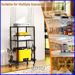 Fishing Rod Holder for Garage, Fishing Pole Rack Cart 10 Rod Fit All Fishing Rod Fishing Rod Holder for Garage, Fishing Pole Rack Cart 10 Rod Fit All Fishing Rod