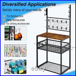 Fishing Rod Holder for Garage, Fishing Pole holders Hold up to 9 Rods, 3 Tier