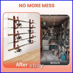 Fishing Rod Holder for Garage, H5 Wall or Ceiling Mounted Fishing Pole Holders w