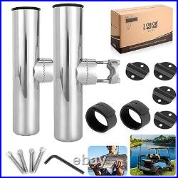 Fishing Rod Holder for Golf Cart, Stainless Steel Rod Holder Side Mount 7/8 Fishing Rod Holder for Golf Cart, Stainless Steel Rod Holder Side Mount 7/8