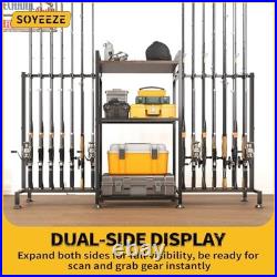 Fishing Rod Holder for Ground Stand Fishing Pole Holders 28 Rods Black-28 Rods