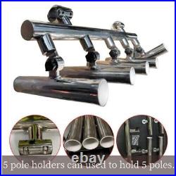 Fishing Rod Holder for Rail 1''-1-1/4'' Rest 5 Tube Holder Adjustable