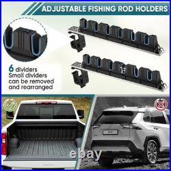 Fishing Rod Holder for Truck Bed, Hold 6 For 4 Rods, silver