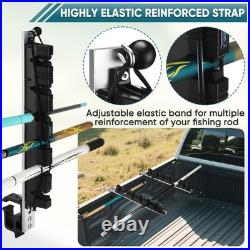 Fishing Rod Holder for Truck Bed, Hold 6 For 4 Rods, silver
