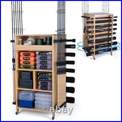 Fishing Rod Holders for A Fishing Tackle Storage Cabinet With 2 Rod Racks