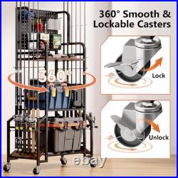 Fishing Rod Holders for Garage, 12-Rod Fishing Pole Holders with Pegboard &