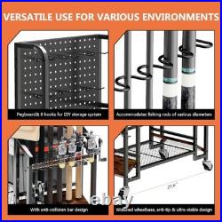 Fishing Rod Holders for Garage, 12-Rod Fishing Pole Holders with Pegboard &