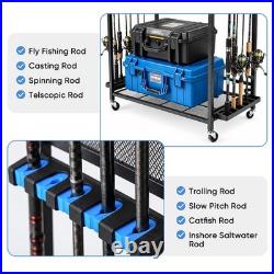 Fishing Rod Holders for Garage, 3-Tier Fishing Rod Rack, Fishing Gear Organizer