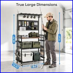 Fishing Rod Holders for Garage, 3-Tier Fishing Rod Rack, Fishing Gear Organizer