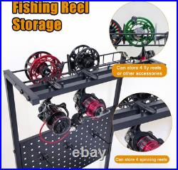 Fishing Rod Holders for Garage, 3-Tier Fishing Rod Rack Store 12 Rods& 8 Reels