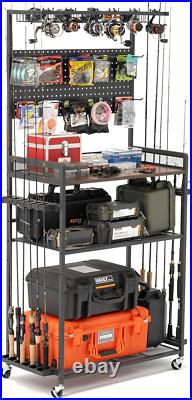 Fishing Rod Holders for Garage, Fishing Gear Holder for Fishing Rod Tackle Box St