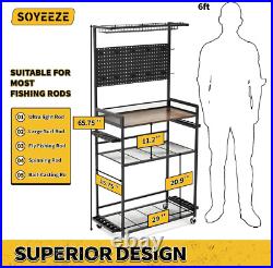 Fishing Rod Holders for Garage, Fishing Gear Holder for Fishing Rod Tackle Box St