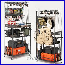 Fishing Rod Holders for Garage, Fishing Gear Holder for Fishing Rod Tackle Box St